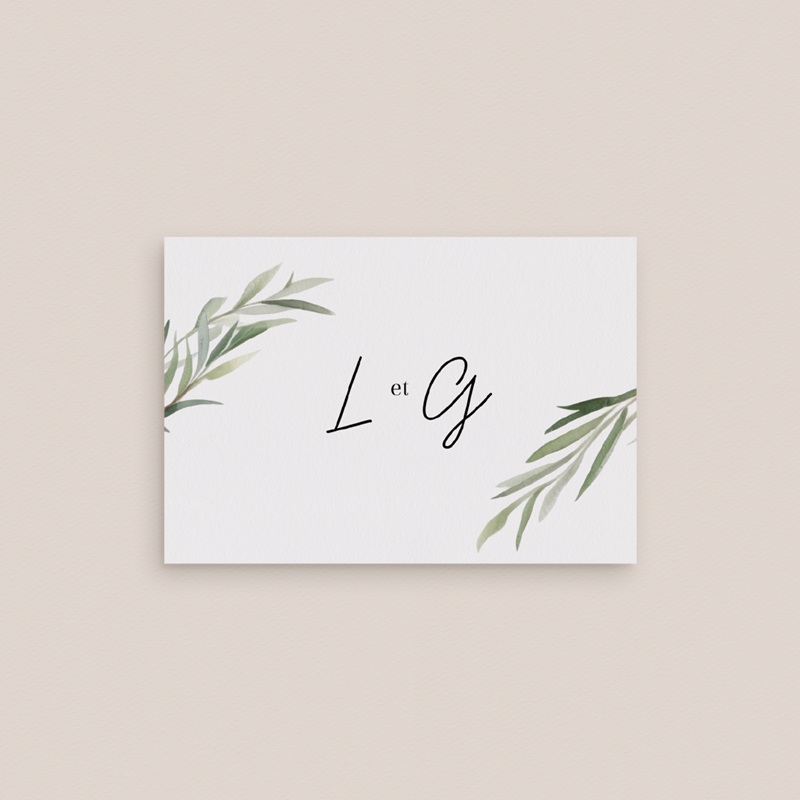 Marque-place mariage Feuillage d'olivier