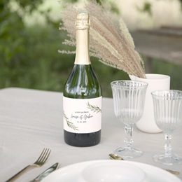 Etiquette bouteille mariage Feuillage d'olivier gratuit