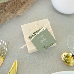Etiquettes cadeaux mariage Feuillage d'olivier