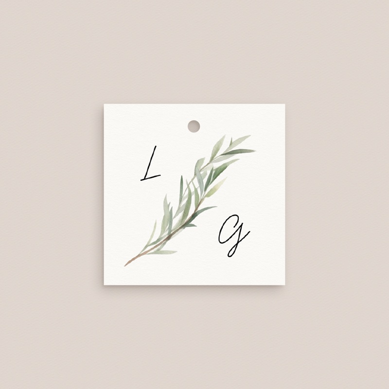 Etiquettes cadeaux mariage Feuillage d'olivier pas cher