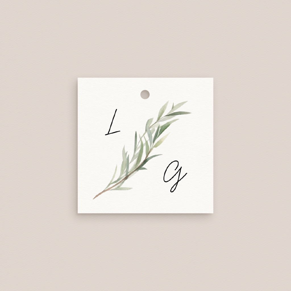 Etiquettes cadeaux mariage Feuillage d'olivier pas cher