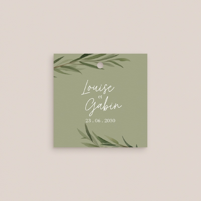 Etiquettes cadeaux mariage Feuillage d'olivier gratuit