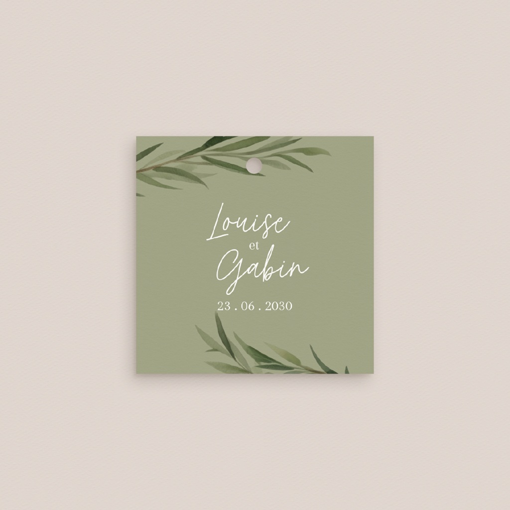 Etiquettes cadeaux mariage Feuillage d'olivier gratuit