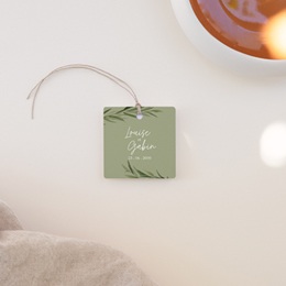 Etiquettes cadeaux mariage Feuillage d'olivier
