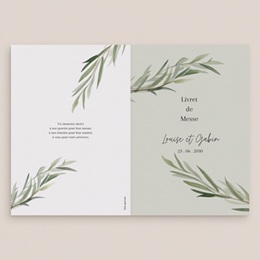 Livret de messe mariage Feuillage d'olivier gratuit
