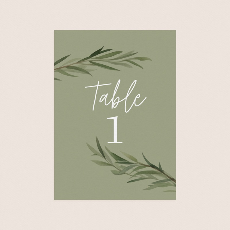 Marque table mariage Feuillage d'olivier pas cher