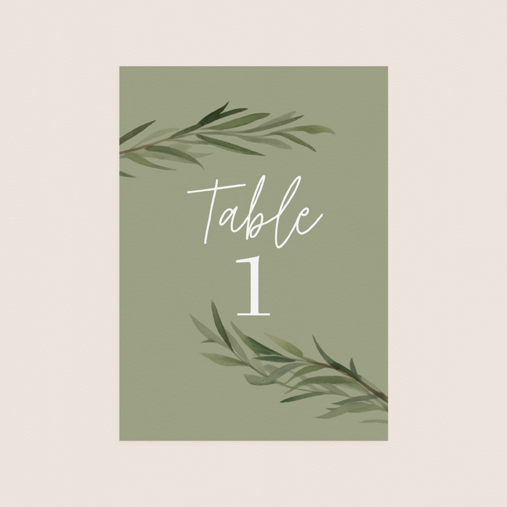 Marque table mariage Feuillage d'olivier pas cher