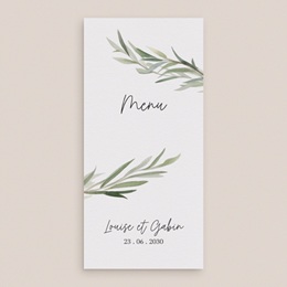 Menu mariage Feuillage d'olivier gratuit