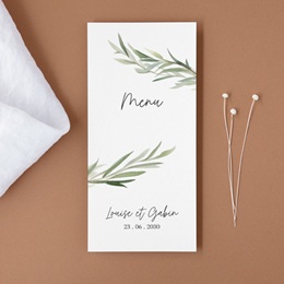 Menu mariage Feuillage d'olivier