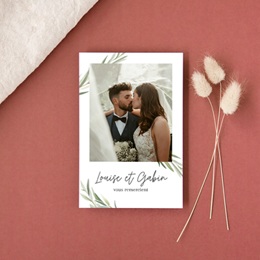 Carte de remerciement mariage Feuillage d'olivier gratuit