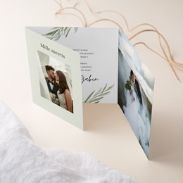 Carte de remerciement mariage Feuillage d'olivier