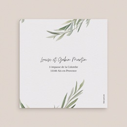 Carte de remerciement mariage Feuillage d'olivier gratuit
