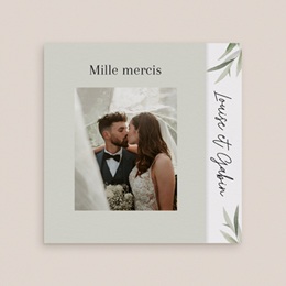 Carte de remerciement mariage Feuillage d'olivier