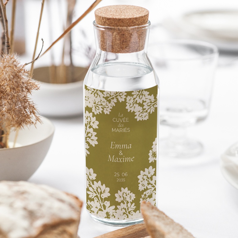 Etiquette bouteille mariage Golden Garden gratuit