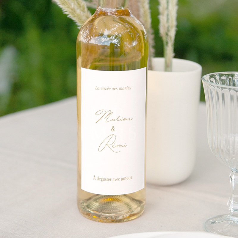 Etiquette bouteille mariage Éclat de Oui