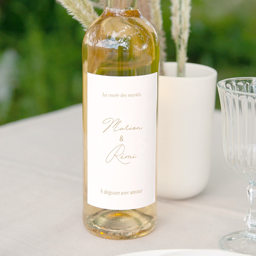 Etiquette bouteille mariage Éclat de Oui