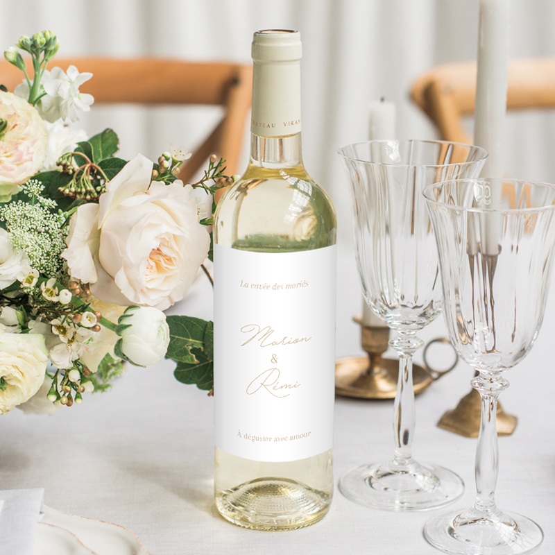 Etiquette bouteille mariage Éclat de Oui