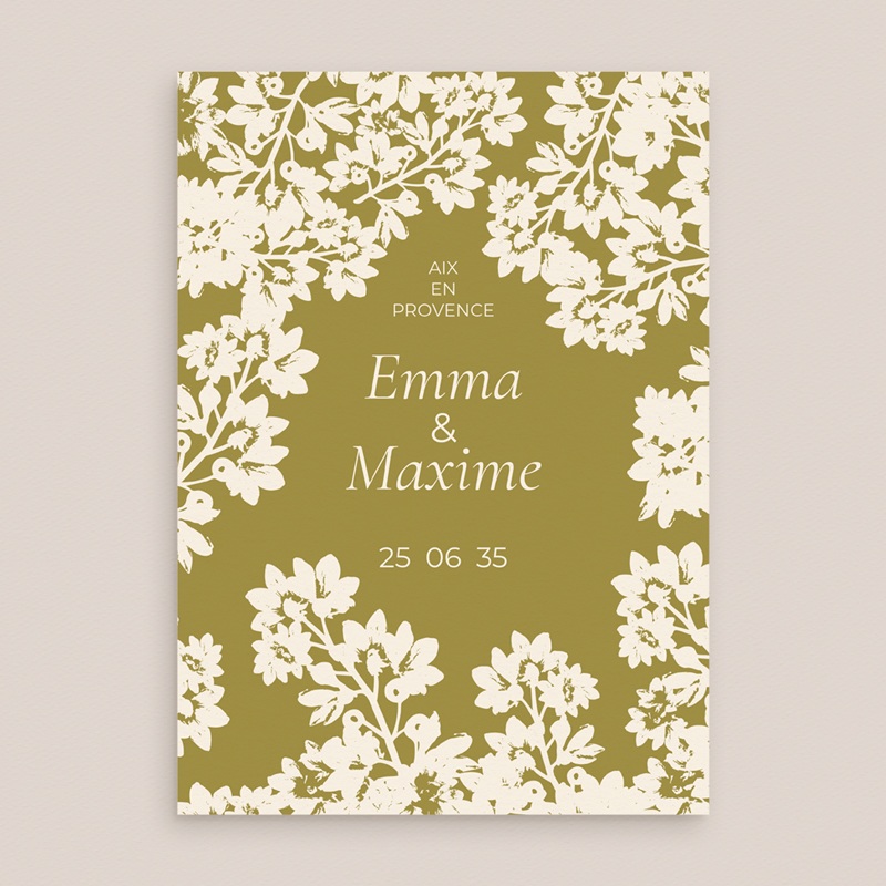 Faire-part de mariage Golden Garden gratuit