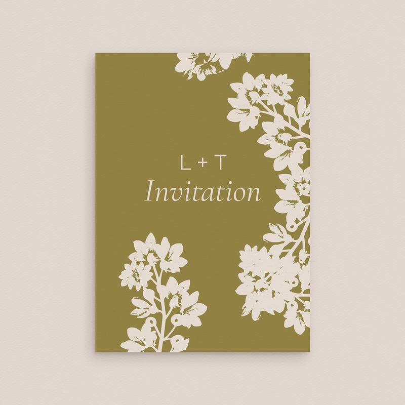Carte d'invitation mariage Golden Garden gratuit