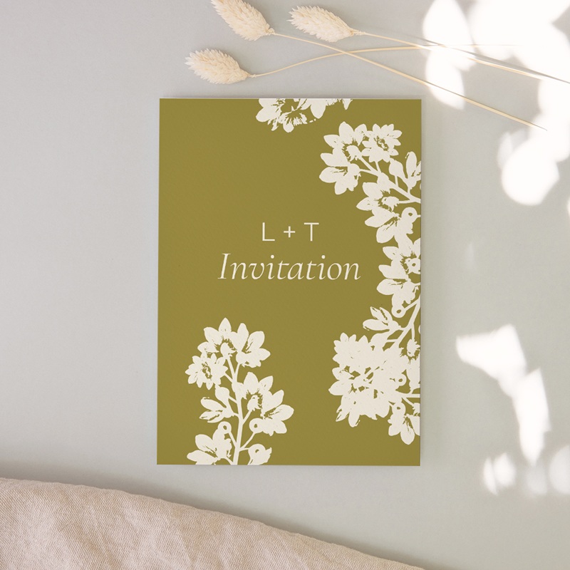 Carte d'invitation mariage Golden Garden