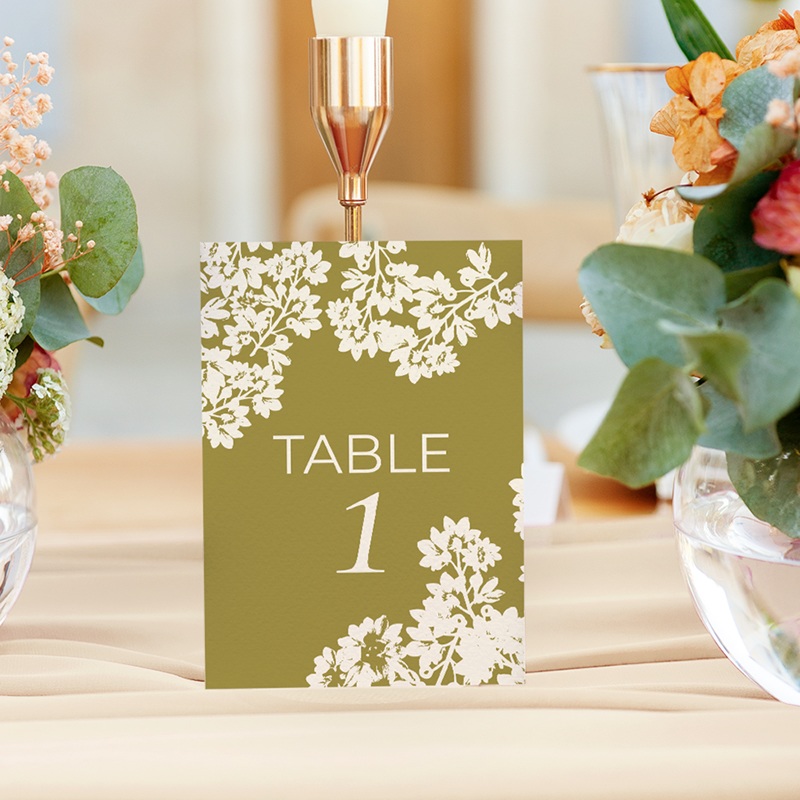 Marque table mariage Golden Garden