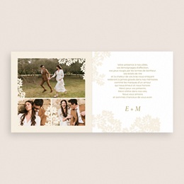 Carte de remerciement mariage Golden Garden