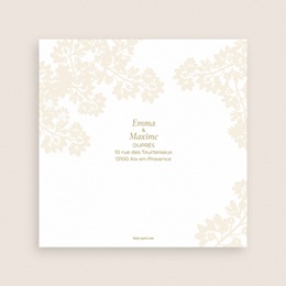 Carte de remerciement mariage Golden Garden