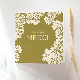 Carte de remerciement mariage Golden Garden