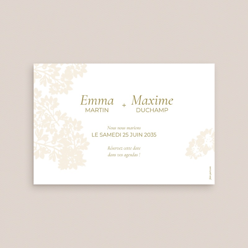 Save-the-date mariage Golden Garden pas cher