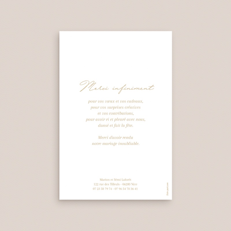 Carte de remerciement mariage Éclat de Oui pas cher