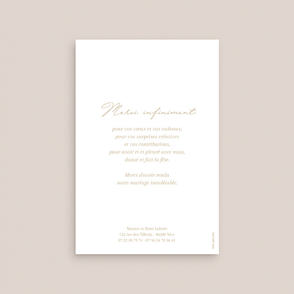 Carte de remerciement mariage Éclat de Oui pas cher