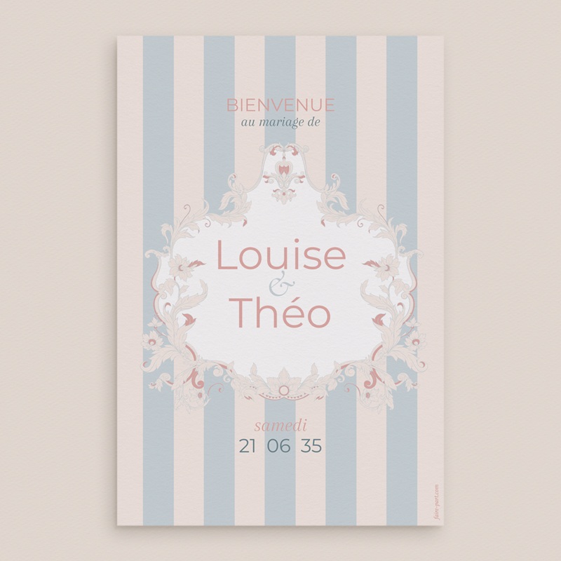 Panneau de bienvenue mariage Douce romance pas cher