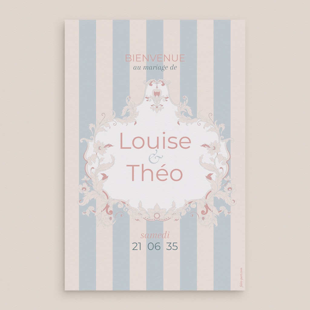 Panneau de bienvenue mariage Douce romance pas cher