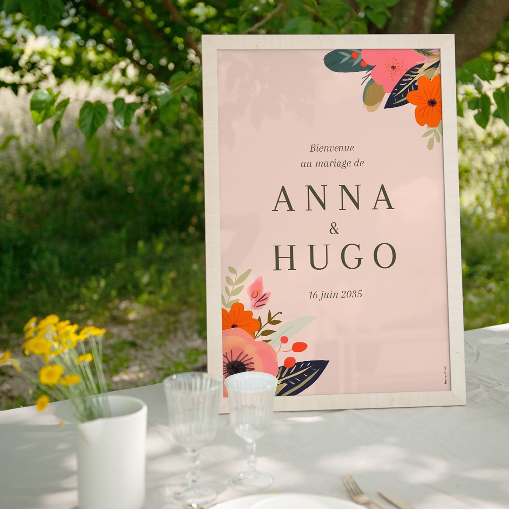 Panneau de bienvenue mariage Blooming Love