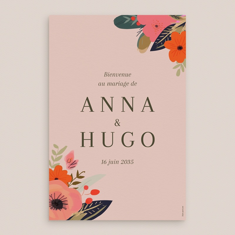 Panneau de bienvenue mariage Blooming Love pas cher