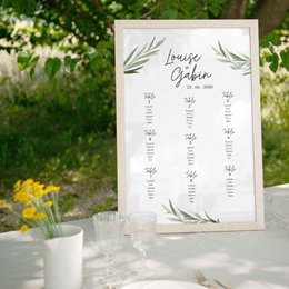 Plan de table mariage Feuillage d'olivier