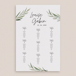 Plan de table mariage Feuillage d'olivier pas cher