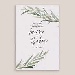 Panneau de bienvenue mariage Feuillage d'olivier pas cher