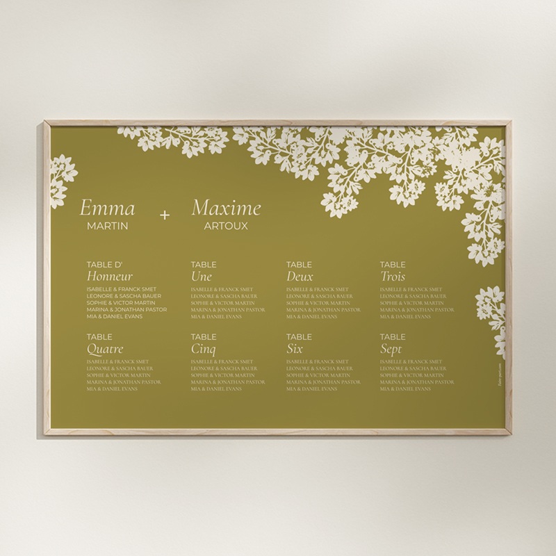 Plan de table mariage Golden Garden