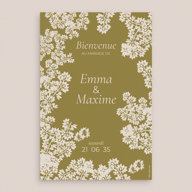 Panneau de bienvenue mariage Golden Garden pas cher