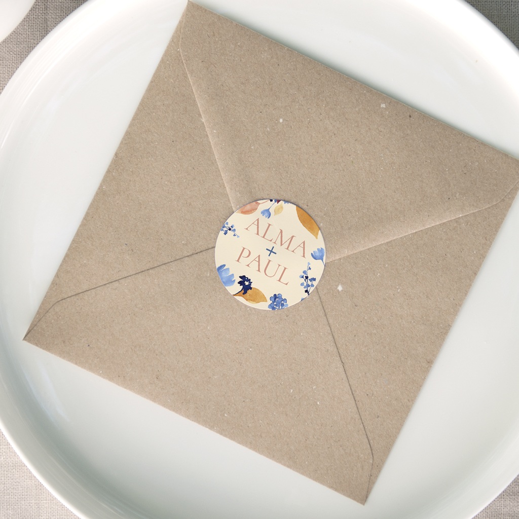 Etiquette enveloppes mariage Watercolor Romance