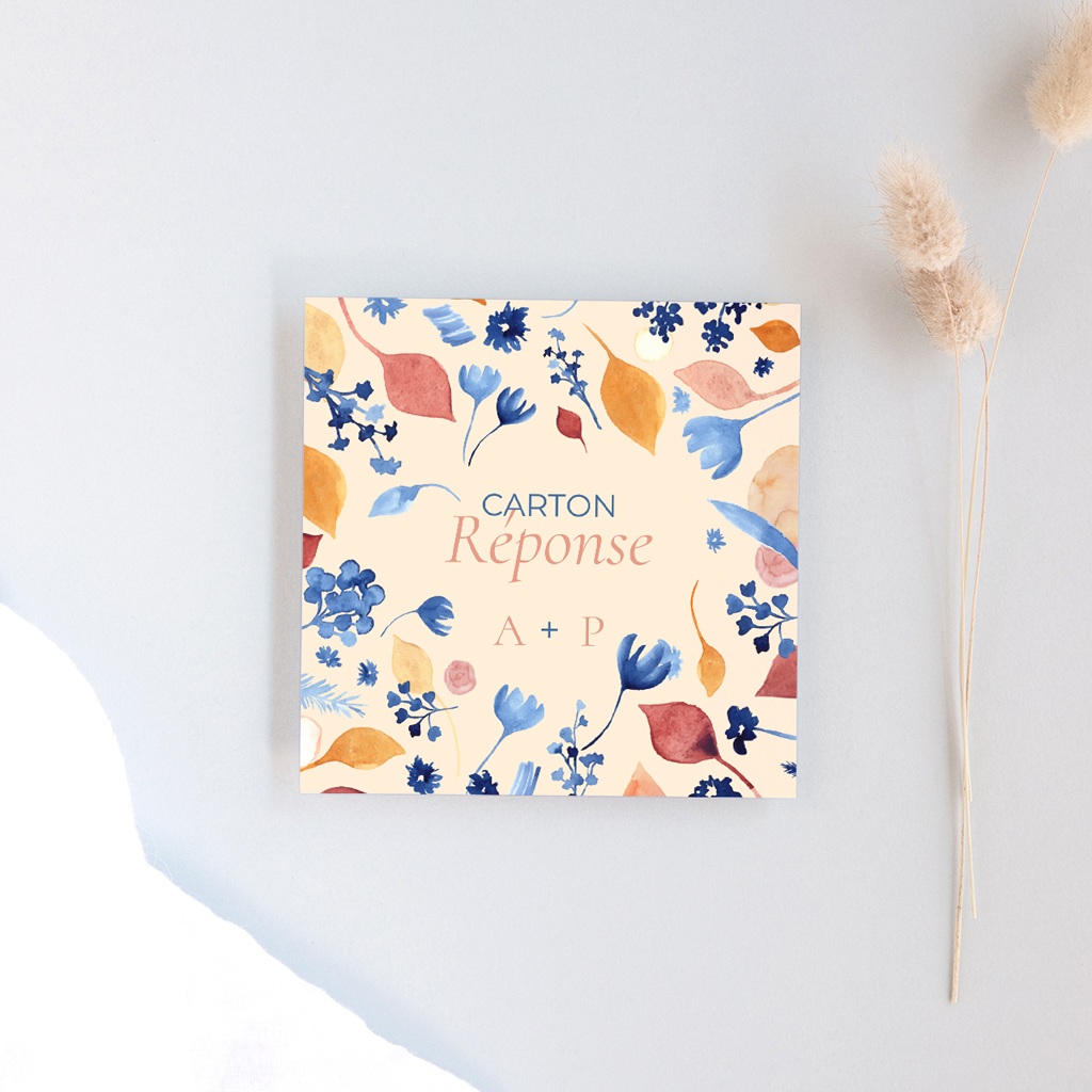 Carton réponse mariage Watercolor Romance