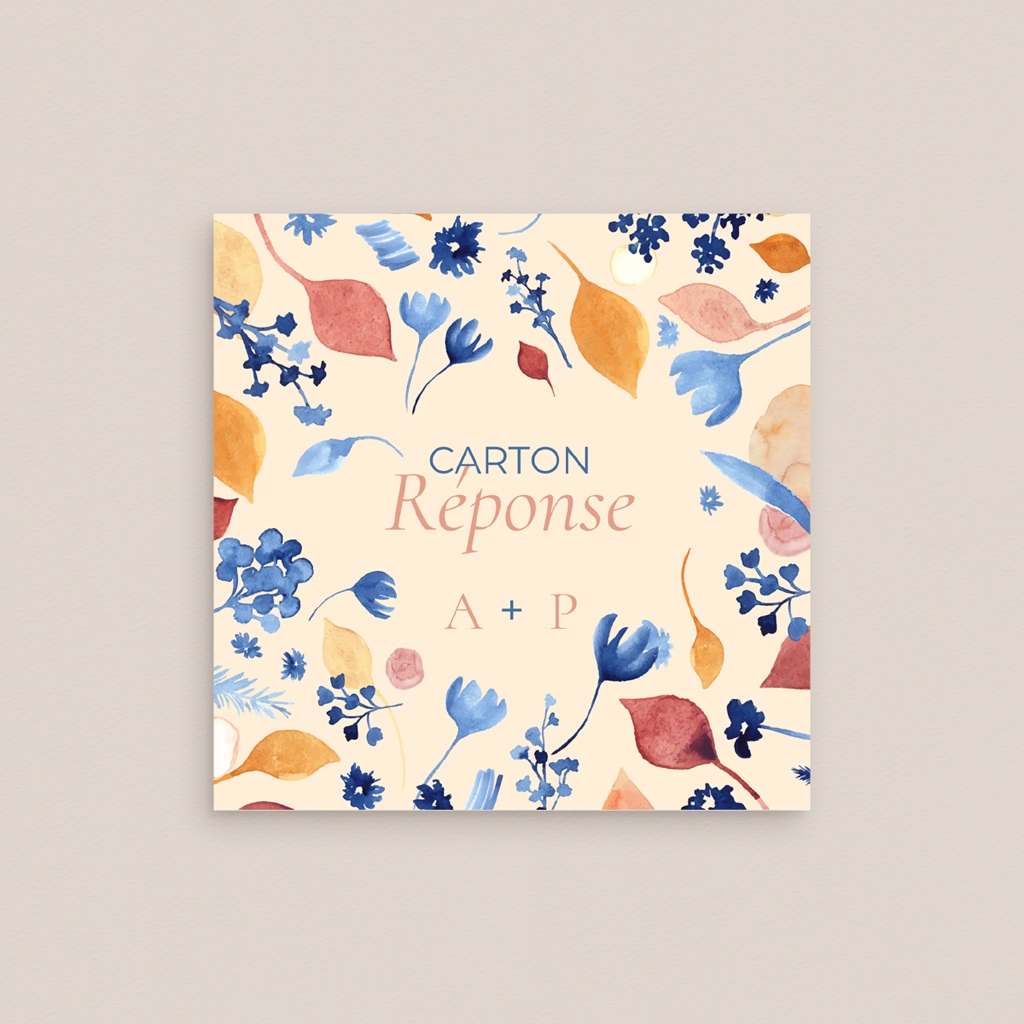 Carton réponse mariage Watercolor Romance gratuit