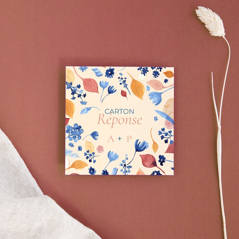 Carton réponse mariage Watercolor Romance