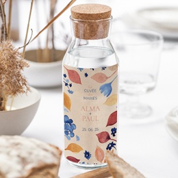 Etiquette bouteille mariage Watercolor Romance gratuit