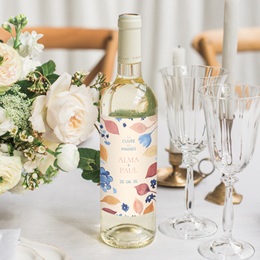 Etiquette bouteille mariage Watercolor Romance