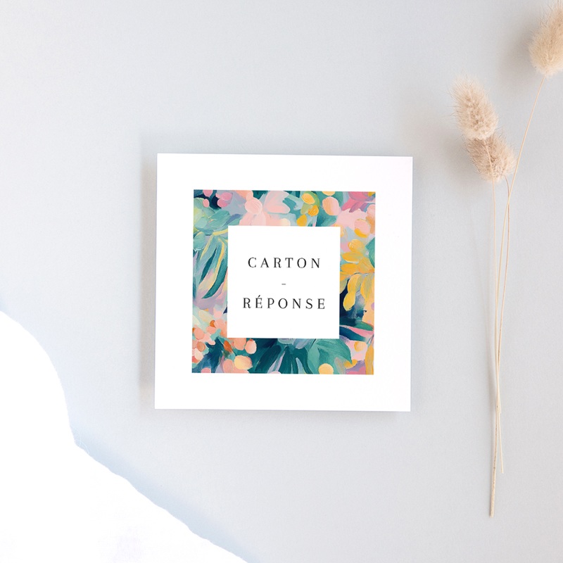 Carton r&eacute;ponse mariage L&rsquo;Atelier des Fleurs
