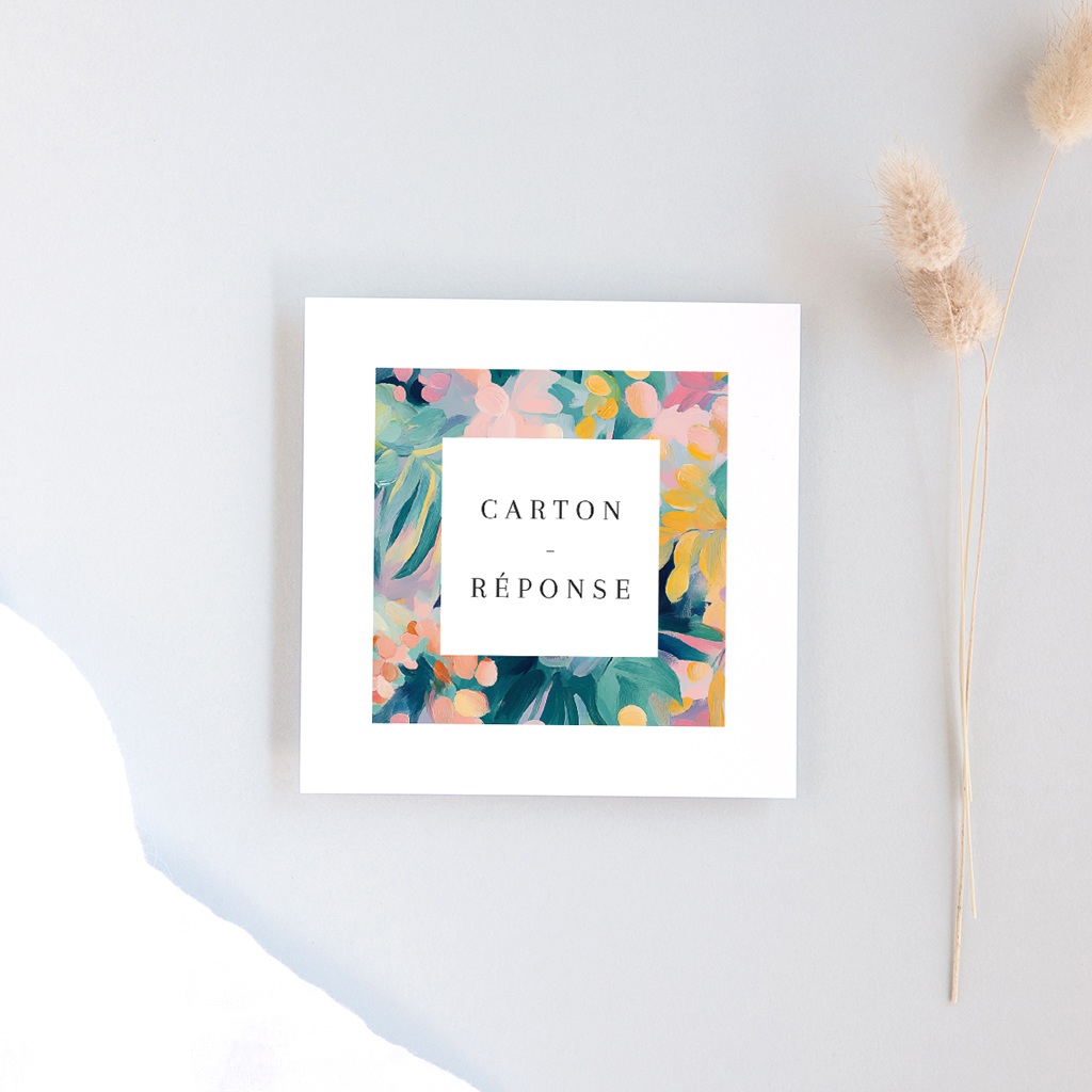 Carton r&eacute;ponse mariage L&rsquo;Atelier des Fleurs