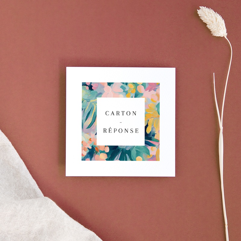 Carton r&eacute;ponse mariage L&rsquo;Atelier des Fleurs
