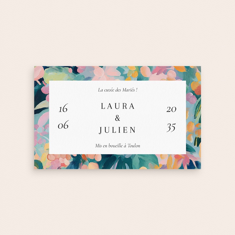 Etiquette bouteille mariage L’Atelier des Fleurs pas cher